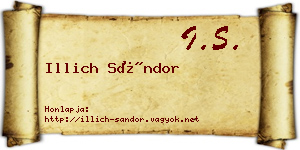 Illich Sándor névjegykártya